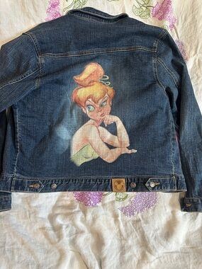 Disney Dark Blue Denim Jacket with Tinker Bell Artwork